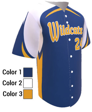 Control Series Premium - Adult/Youth "Wildcat" Custom Sublimated Button Front Baseball Jersey