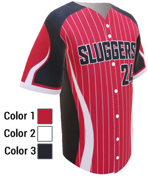 Control Series Premium - Adult/Youth "Slugger" Custom Sublimated Button Front Baseball Jersey