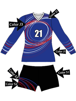 Control Series Premium - Womens/Girls "Ace" Custom Sublimated Volleyball Set