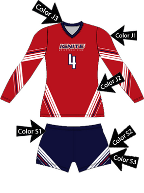 Control Series Premium - Womens/Girls "Trend" Custom Sublimated Volleyball Set