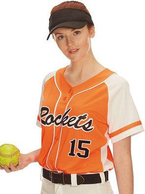 Girls "Eclipse" FAUX Button Front Softball Jersey