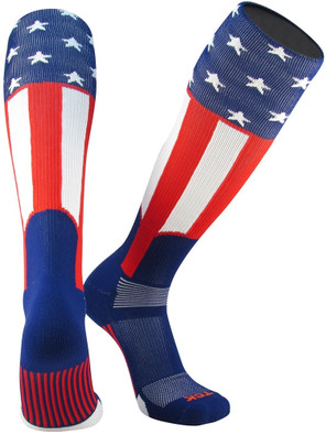 Uncle Sam Over the Calf Softball Sock