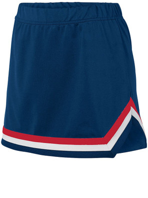 Girls "Exuberance" V-notch Cheer Skirt With Three Color Trim