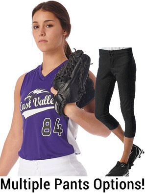 Womens/Girls "Sleeveless Mentor" Softball Uniform Set