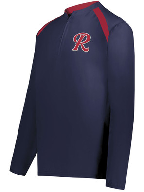 Adult "Long Sleeve Cage" 1/4 Zip Baseball Jacket