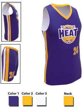 Control Series - Adult/Youth "Heat" Custom Sublimated Basketball Set