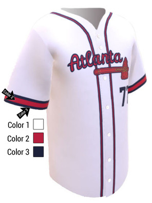 Control Series Premium - Adult/Youth "Atlanta" Custom Sublimated Button Front Baseball Jersey