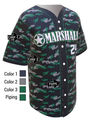 Control Series Premium - Adult/Youth "Marshal" Custom Sublimated Button Front Baseball Jersey