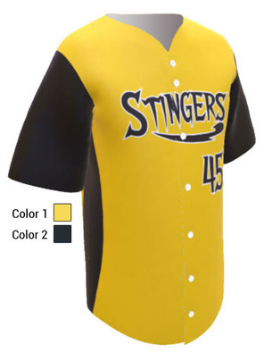 Control Series Premium - Adult/Youth "Stinger" Custom Sublimated Button Front Baseball Jersey