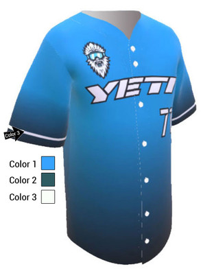Control Series Premium - Adult/Youth "Yeti" Custom Sublimated Button Front Baseball Jersey