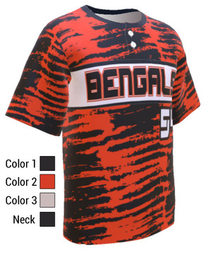 Control Series Premium - Adult/Youth "Bengal" Custom Sublimated 2 Button Baseball Jersey