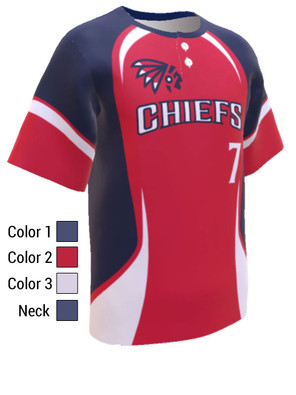 Control Series Premium - Adult/Youth "Chief" Custom Sublimated 2 Button Baseball Jersey
