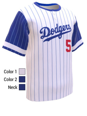 Control Series Premium - Adult/Youth "Dodger" Custom Sublimated 2 Button Baseball Jersey