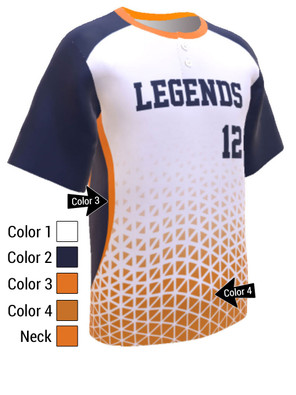 Control Series Premium - Adult/Youth "Grid" Custom Sublimated 2 Button Baseball Jersey