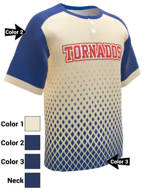 Control Series Premium - Adult/Youth "Shattered" Custom Sublimated 2 Button Baseball Jersey