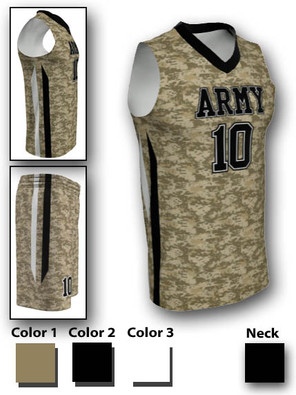 Quick Ship - Adult/Youth "Nova Camo" Custom Sublimated Basketball Uniform