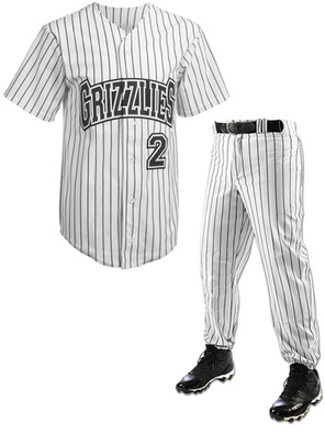 Adult/Youth "Yankee Pinstripe" Button Front Baseball Uniform Set