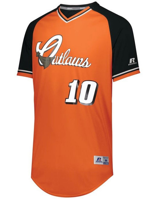 Youth & Adult Orange Full Button Baseball Jersey