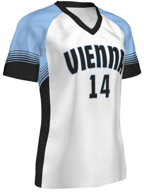 Custom Light Blue Red-White Two-Button Unisex Softball Jersey Fast Shipping  – FiitgCustom