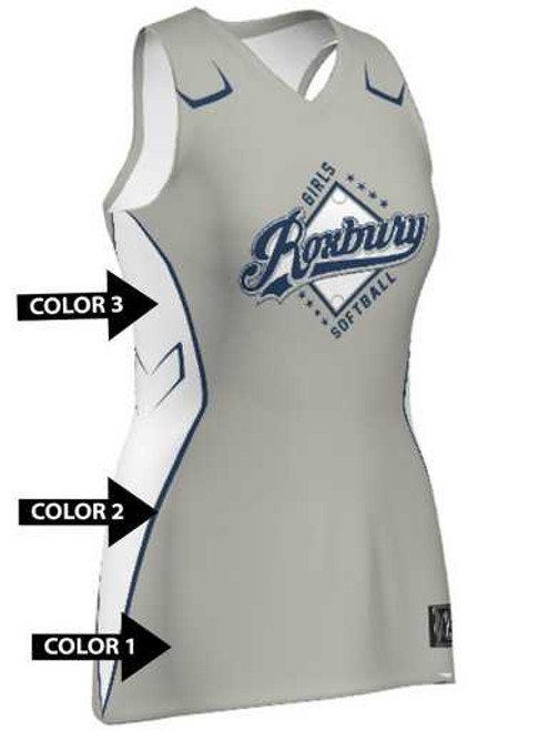 Quick Ship - Womens/Girls "Advance" Custom Sublimated Sleeveless Softball Jersey-2 Quick Ship Sleeveless Softball Jerseys All Sports Uniforms