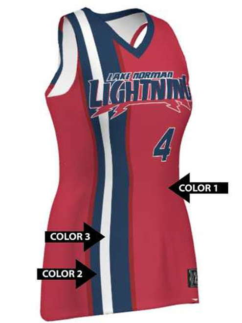 Quick Ship - Womens/Girls "Stripe" Custom Sublimated Sleeveless Softball Jersey-2 Quick Ship Sleeveless Softball Jerseys All Sports Uniforms