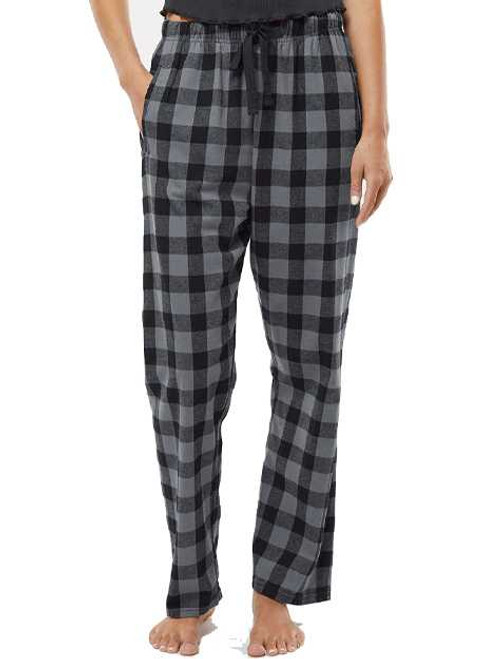 Womens Boxercraft "Harley Flannel" Charcoa/Black Buffalo Pajama Pants Womens Pajama Pants All Sports Uniforms