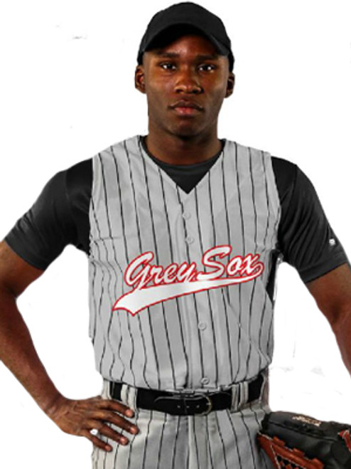 Elite Pinstripe BB Jersey SS No-Button - Adult & Youth