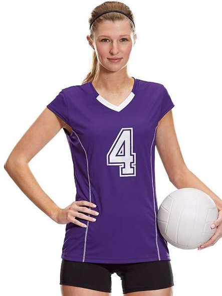 Womens/Girls "Havoc" Volleyball Uniform Set with Tight Fit Shorts Sets w/ Tight Fit Shorts All Sports Uniforms
