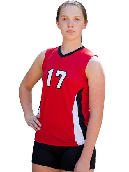 Womens/Girls "Hurricane" Volleyball Uniform Set with Tight Fit Shorts Sets w/ Tight Fit Shorts All Sports Uniforms