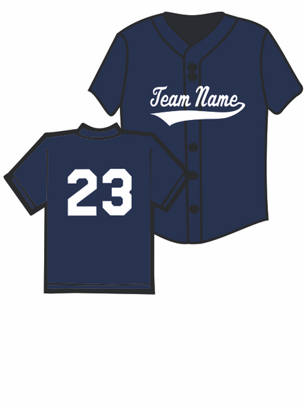 Baseball/Softball Button Front Decoration Option #1