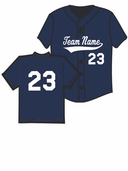 Baseball/Softball Button Front Decoration Option #2