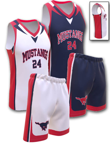 Control Series - Womens/Girls "Mustang" Custom Sublimated Reversible Basketball Set