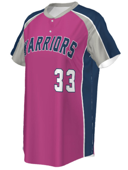 Control Series Premium - Womens/Girls "Classic Color Block" Custom Sublimated 2 Button Softball Jersey