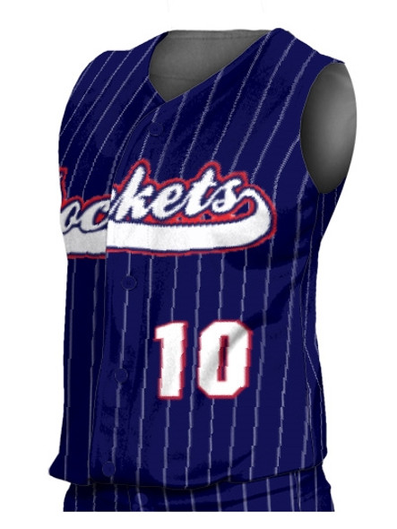 Control Series Premium - Womens/Girls "Pinstripes" Custom Sublimated Sleeveless Button Front Softball Jersey