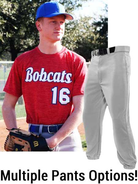 Adult/Youth "Heathered Phantom" Baseball Uniform Set Crew Neck / V-Neck All Sports Uniforms