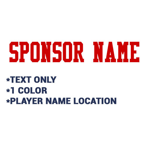 1 Color Sponsor Name (Across the Back)