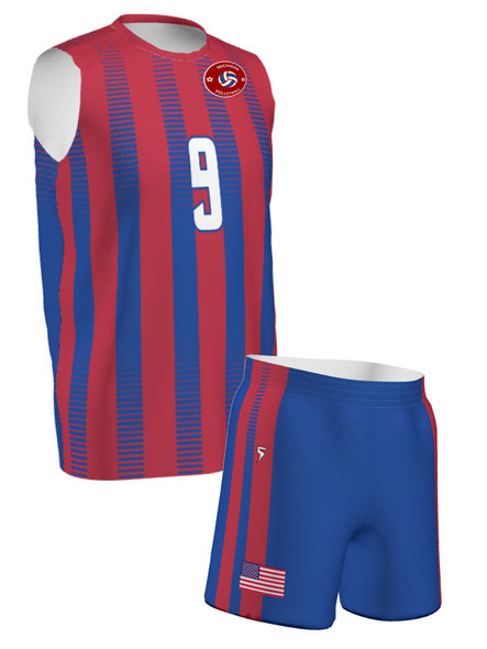 Quick Ship Plus - Adult/Youth "Back Row" Custom Sublimated Sleeveless Volleyball Set