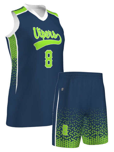 Quick Ship - Womens/Girls Racerback "Over and Back" Custom Sublimated Basketball Uniform