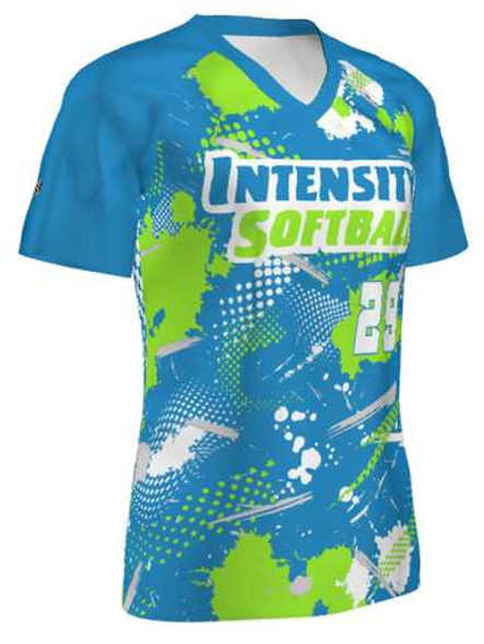 Quick Ship - Womens/Girls "Splatter" Custom Sublimated Softball Jersey-2 Classic Quick Ship Softball Jerseys All Sports Uniforms