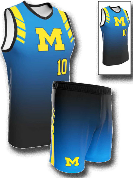 Quick Ship - Adult/Youth "Bullseye Gradient" Custom Sublimated Basketball Uniform Control Series Adult Non-Reversible Basketball All Sports Uniforms