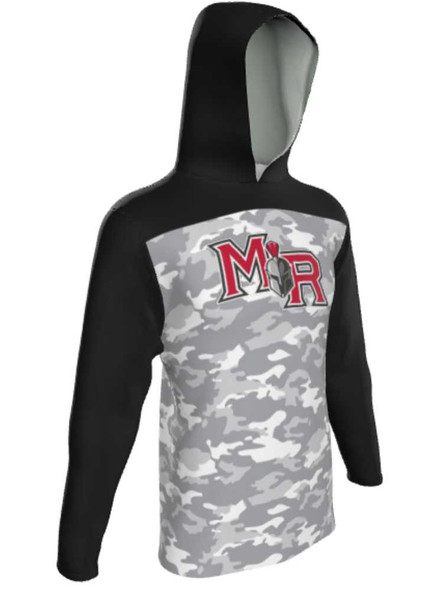 Control Series - Adult/Youth "Sideline Camo" Custom Sublimated Long Sleeve Hooded Shooting Shirt Hooded Sublimated Shooting Shirts All Sports Uniforms