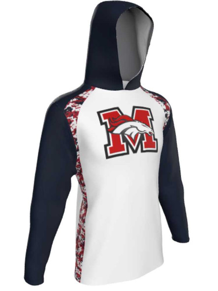 Control Series - Adult/Youth "Bronco Digi Camo" Custom Sublimated Long Sleeve Hooded Shooting Shirt Hooded Sublimated Shooting Shirts All Sports Uniforms