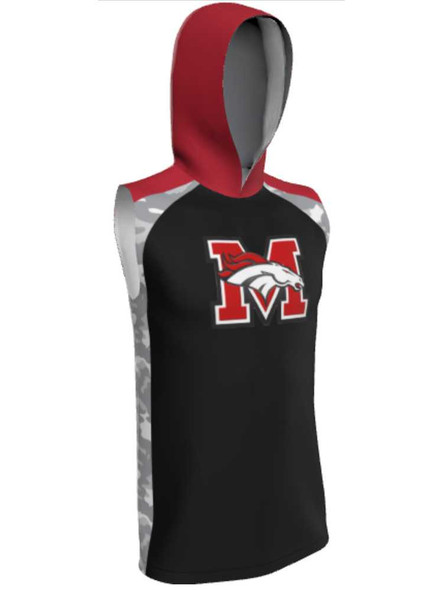 Control Series - Adult/Youth "Bronco Camo" Custom Sublimated Sleeveless Hooded Shooting Shirt Hooded Sublimated Shooting Shirts All Sports Uniforms