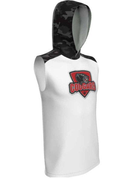 Control Series - Adult/Youth "Curve Camo" Custom Sublimated Sleeveless Hooded Shooting Shirt Hooded Sublimated Shooting Shirts All Sports Uniforms