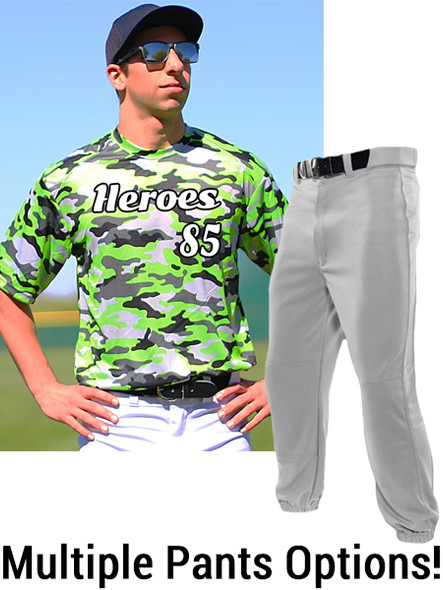 Adult/Youth "Camo Hero" Baseball Uniform Set