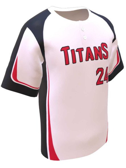 Control Series - "Titan" Custom Sublimated 2 Button Baseball Jersey 2 Buttons All Sports Uniforms