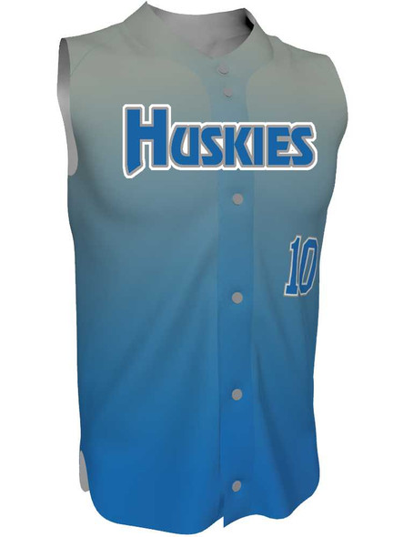 Juice - "Curve Gradient" Custom Sublimated Sleeveless Button Front Baseball Jersey Sleeveless All Sports Uniforms