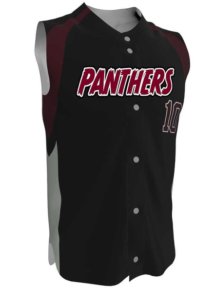 Juice - "Closer" Custom Sublimated Sleeveless Button Front Baseball Jersey Sleeveless All Sports Uniforms