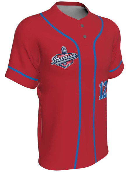 Juice Series - "Backstop" Custom Sublimated Two Button Baseball Jersey 2 Buttons All Sports Uniforms