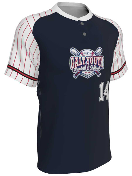 Juice Series - "Bullpen" Custom Sublimated Two Button Baseball Jersey 2 Buttons All Sports Uniforms